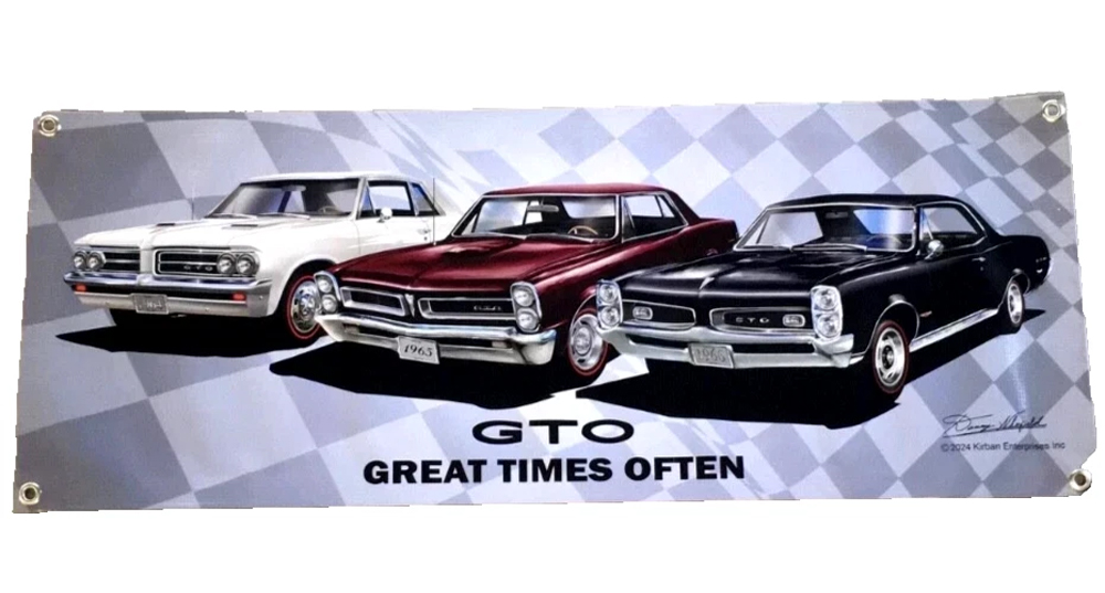 1964, 1965, and 1966 GTO vinyl 13 ounce Banner 1 x 3' Danny Whitfield