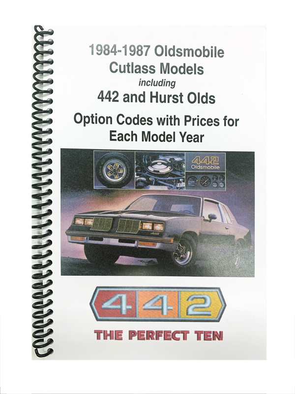 1984-87 Oldsmobile Cutlass Option Codes and Prices Booklet