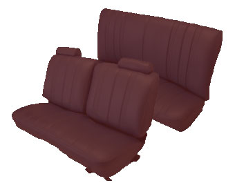 78-83 Malibu Split Top Bench Front and Rear Seat Covers with Head Rest Covers