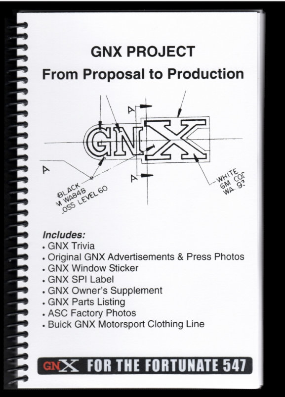 1987 GNX PROJECT FROM PROPOSAL TO PRODUCTION BOOKLET