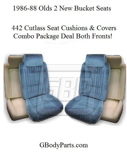 86-88 Oldsmobile Cutlass Supreme Front Bucket seat covers and cushion combo deal