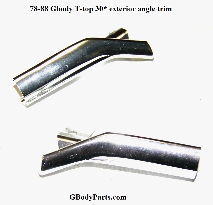 78-88 GBody T-top Molding Extension for A-pillar 30* Angle Trim Anodized