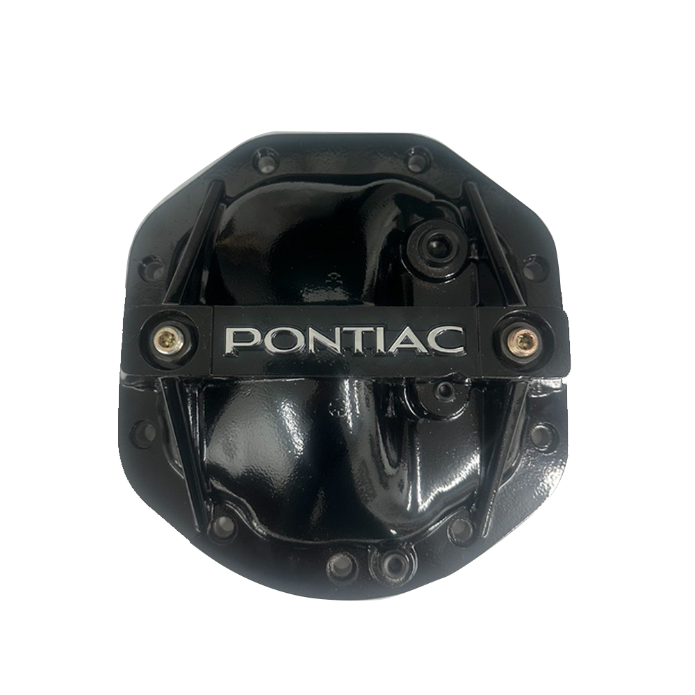 Girdle Rear End Cover 7.75 9 Bolt, Black with Pontiac Emblem