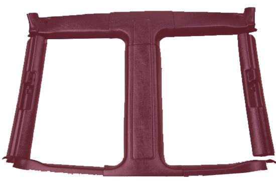 Complete 8 Piece Non Lock T-top Interior Plastic trim Maple Red