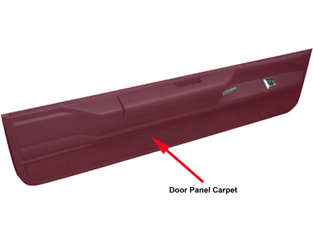 Carpet for Lower Door Panels 1600 Maple Red
