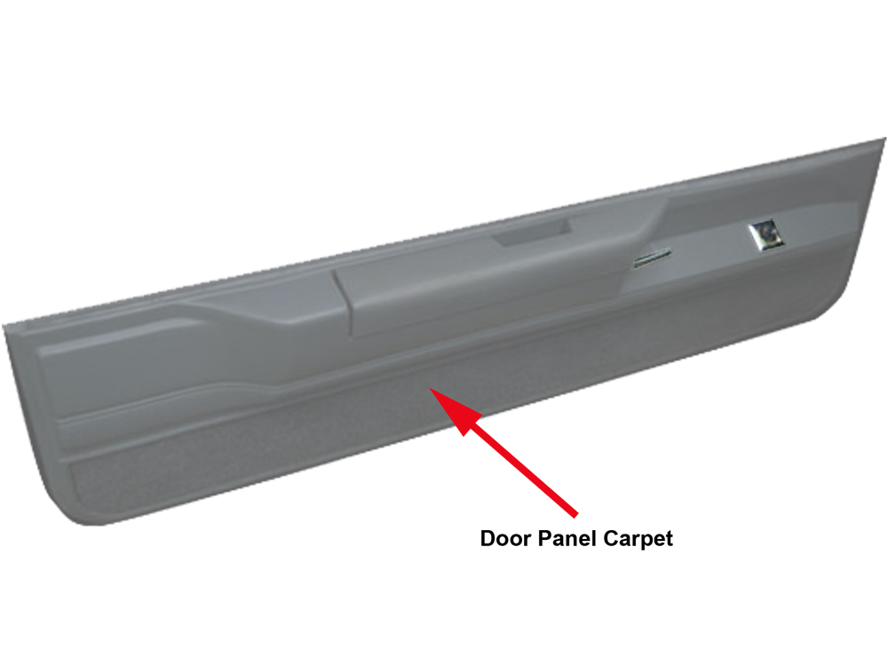 Carpet for Lower Door Panels 1589 Grey