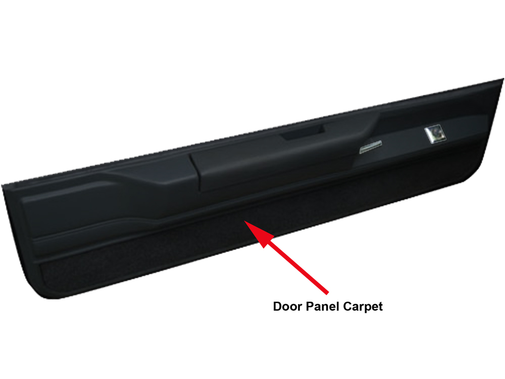 Carpet for Lower Door Panels 1590 Black