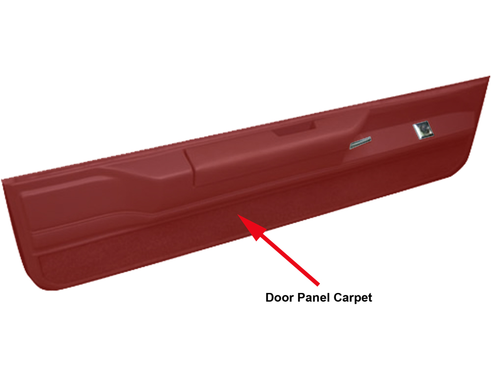 Carpet for Lower Door Panels 1593 Red