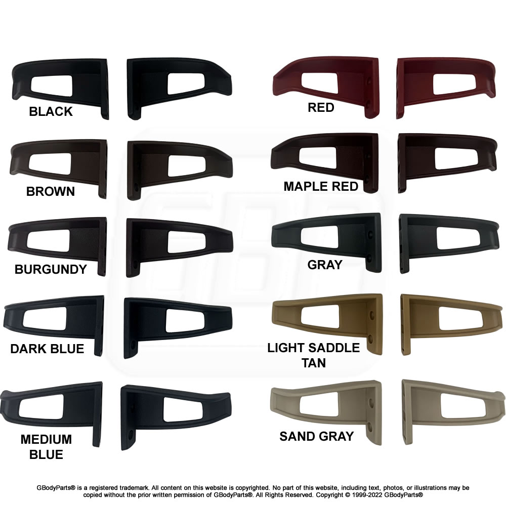 78-88 A/G Body Bucket Seat Headrest Belt Guide Catch MOLDED in COLOR CHOICES