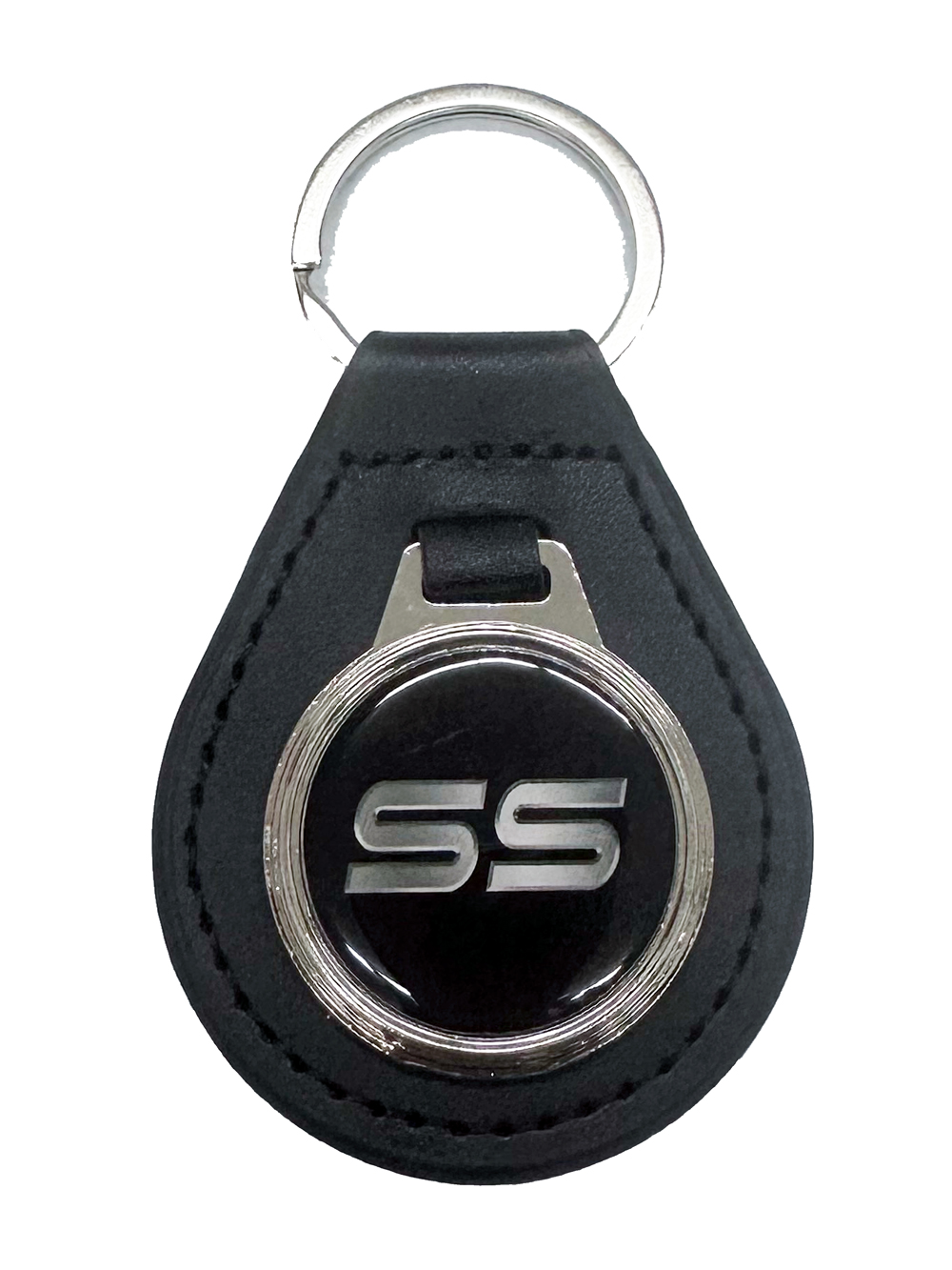 80's Style Key Chain Ring Holder, "SS" Silver
