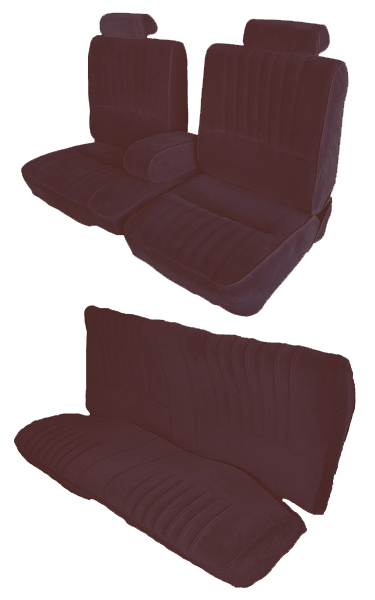 86-87 Buick Regal Turbo T 45/55 Split Bench w/ Armrest Seat Cover Set Burgundy