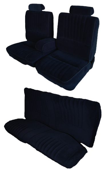 86-87 Buick Regal Turbo T 45/55 Split Bench w/ Armrest Seat Cover Set Black