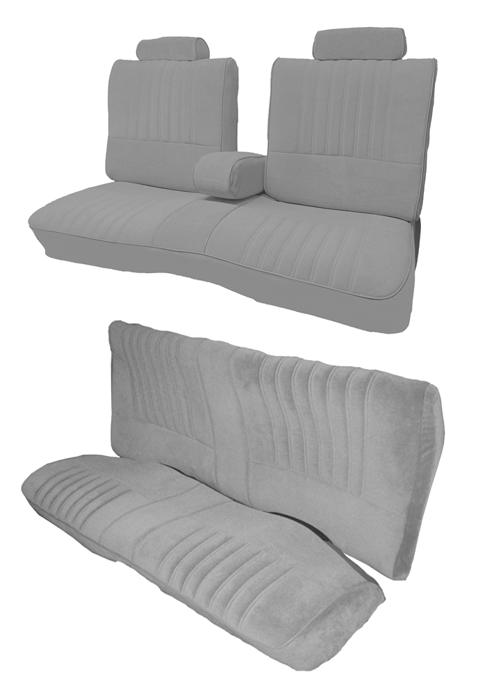86-87 Buick Regal Turbo T 45/55 Split Top Full Bench w/Armrest Seat Cover Set Gray