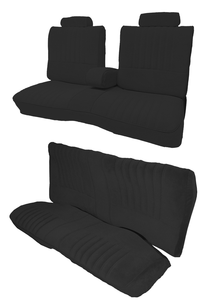 86-87 Buick Regal Turbo T 45/55 Split Top Full Bench w/Armrest Seat Cover Set Black
