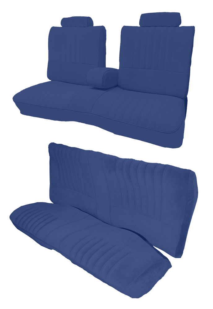 86-87 Buick Regal Turbo T 45/55 Split Top Full Bench w/Armrest Seat Cover Set Blue
