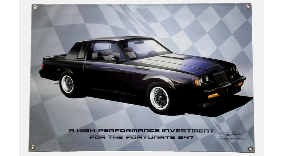 1987 BUICK GNX A HI PERFORMANCE INVESTMENT FORTUNATE 547 2 FT x 3 FT VINYL BANNER