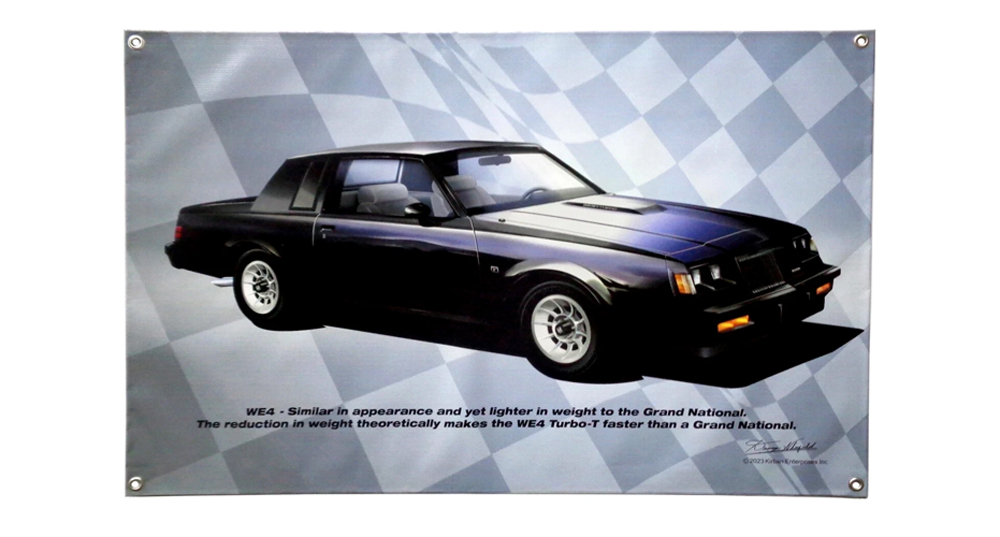 1987 Buick WE4 TURBO-T  2 FT BY 3 FT VINYL BANNER