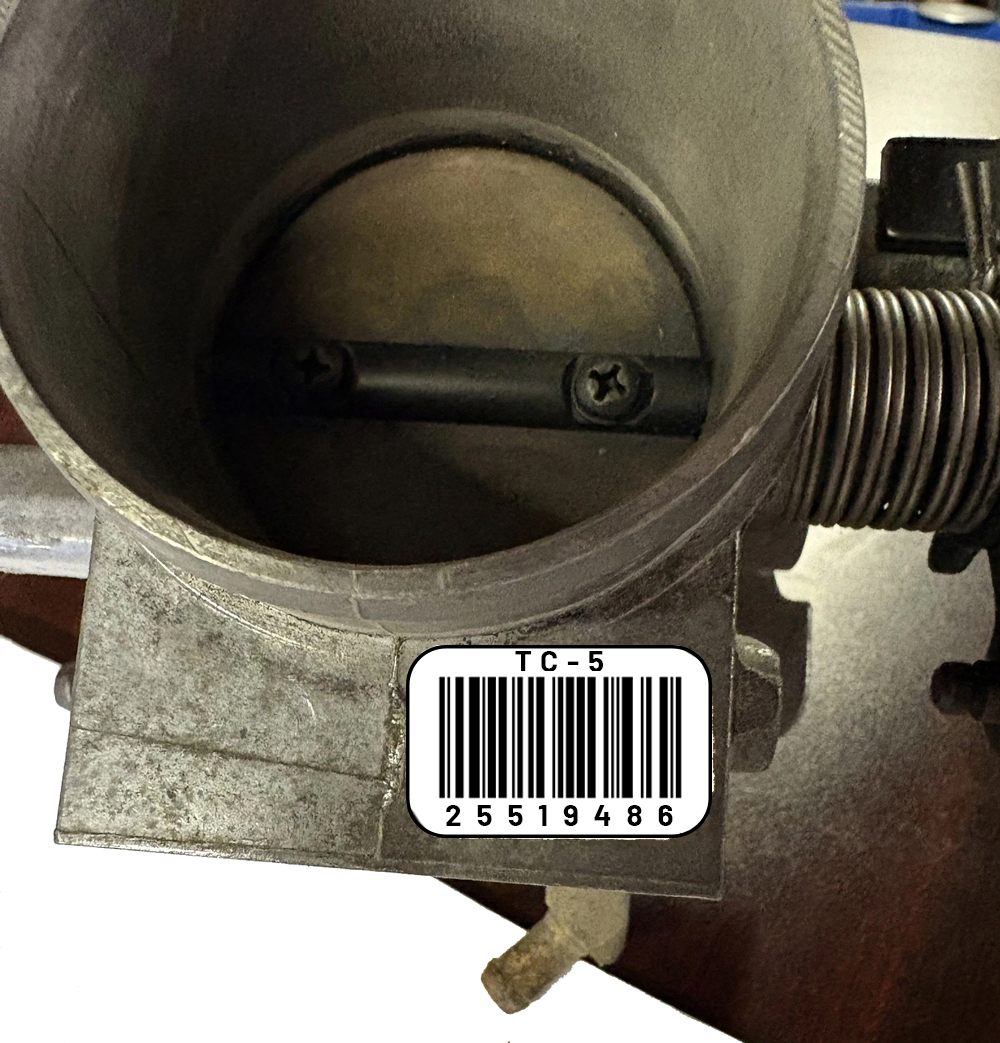 1984-85 Turbo Buick Throttle Body Barcode Decal GM 25519486