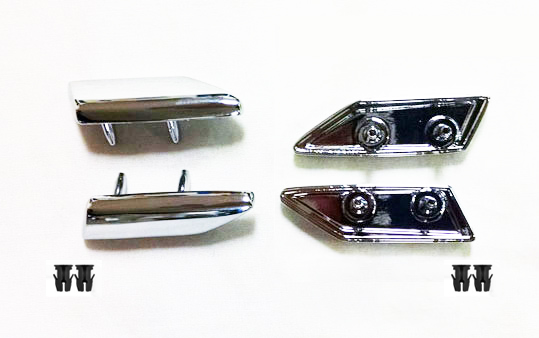 81-88 Cutlass Hood Trim top of Fender Extension Trim Passenger and Driver Side Set with Hardware