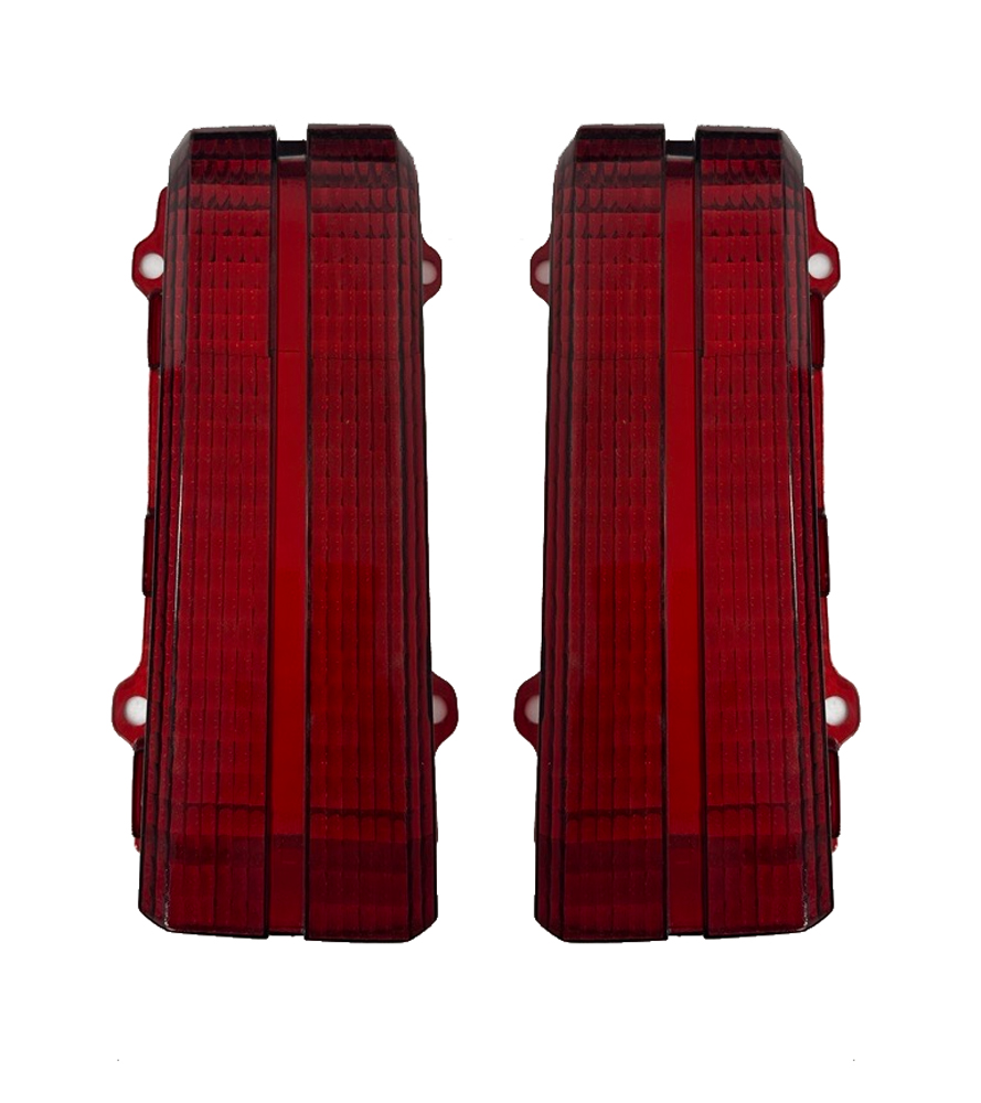 81-83 Oldsmobile Cutlass Red Tail Light Lens Set Replaces GM part number #16502483, #16505067 LH Lens, #16502484, #16505068 RH Lens