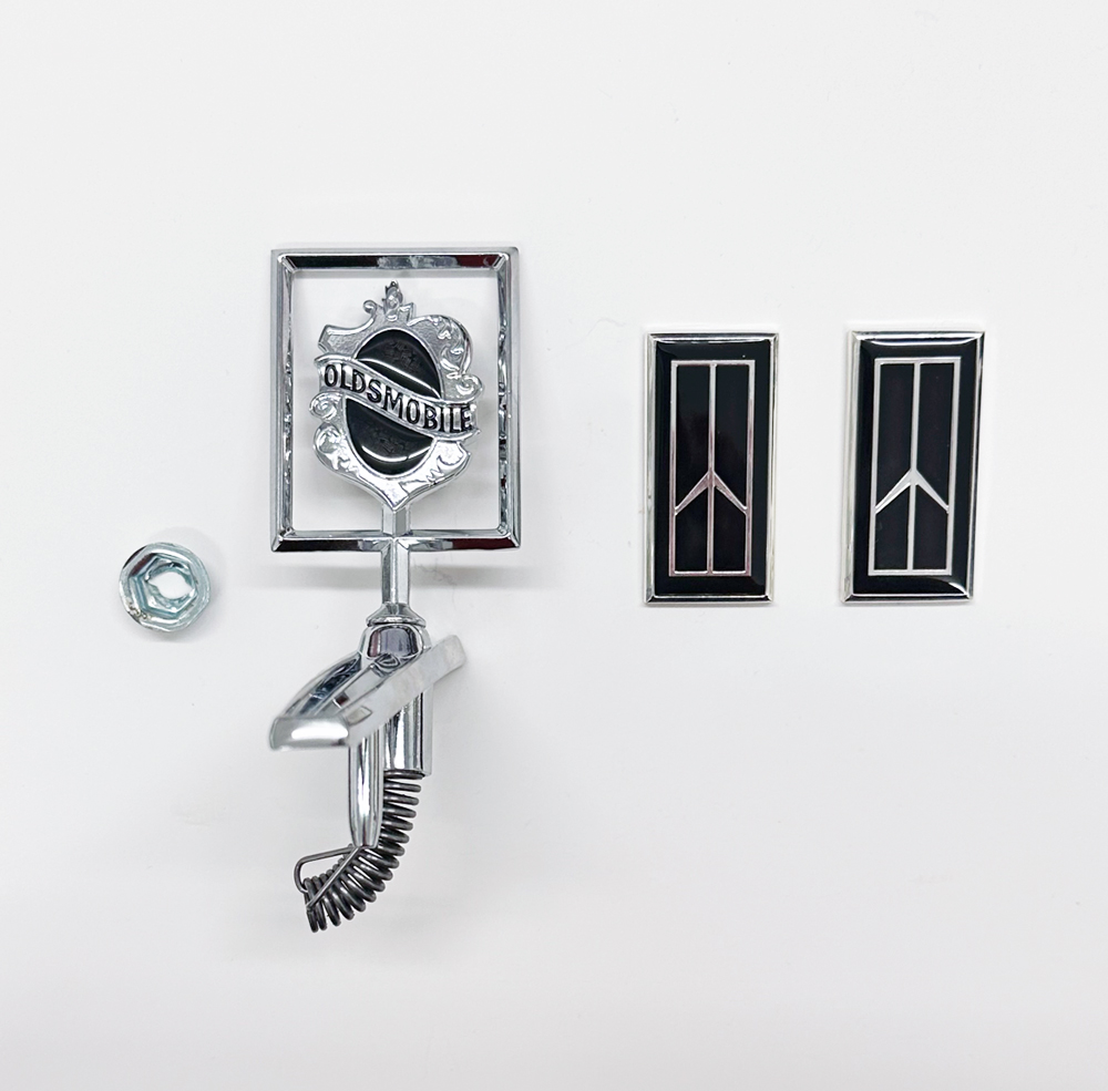 Limited Edition - Black 1984-86 Olds Cutlass 442 Supreme Stand Up Hood Emblem and Tail Light Emblems