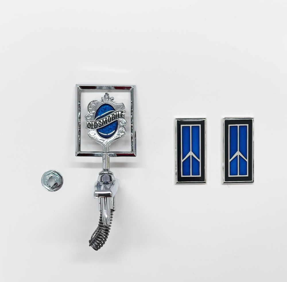 Limited Edition - 1987-88 Olds Cutlass Supreme 442 Stand Up Hood Emblem and Tail Light Emblems Blue