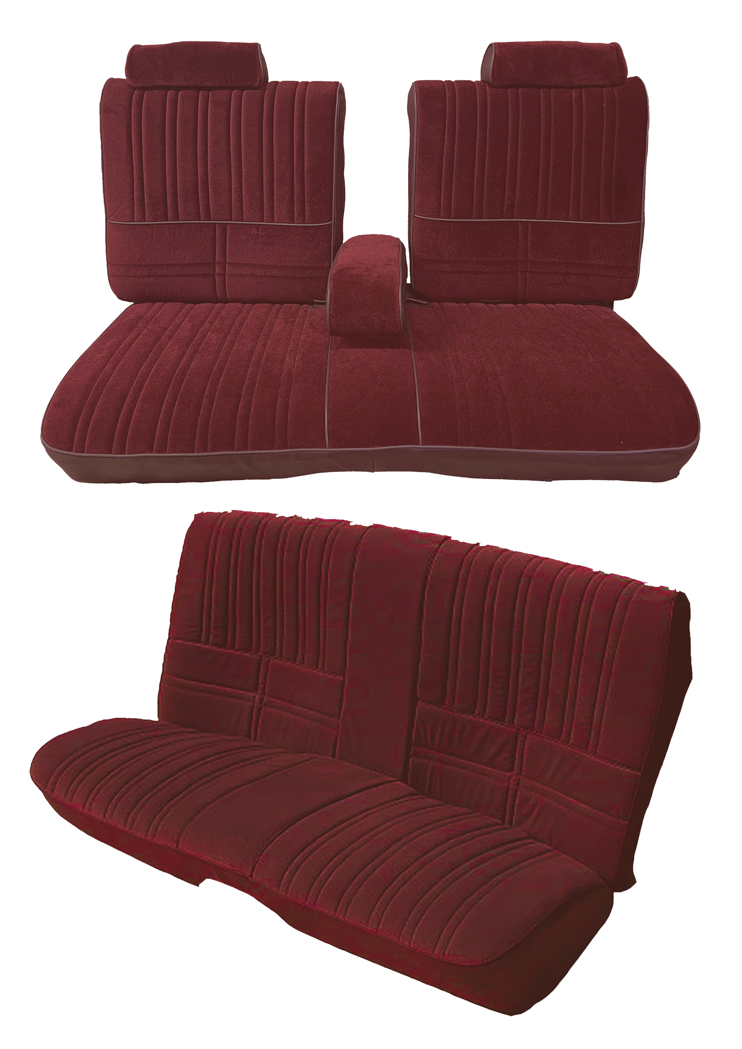 81-85 Oldsmobile Cutlass 45/55 Split Bench Seat Covers 1591 Burgundy