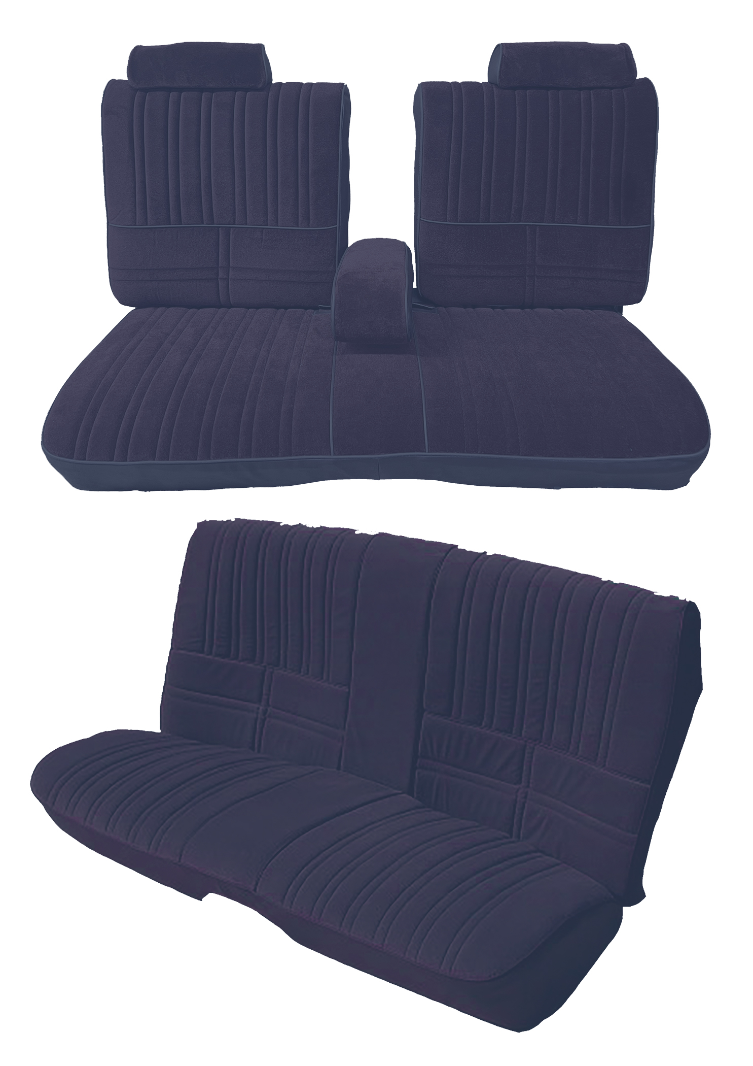 81-85 Oldsmobile Cutlass 45/55 Split Bench Seat Covers 1599 Dark Blue