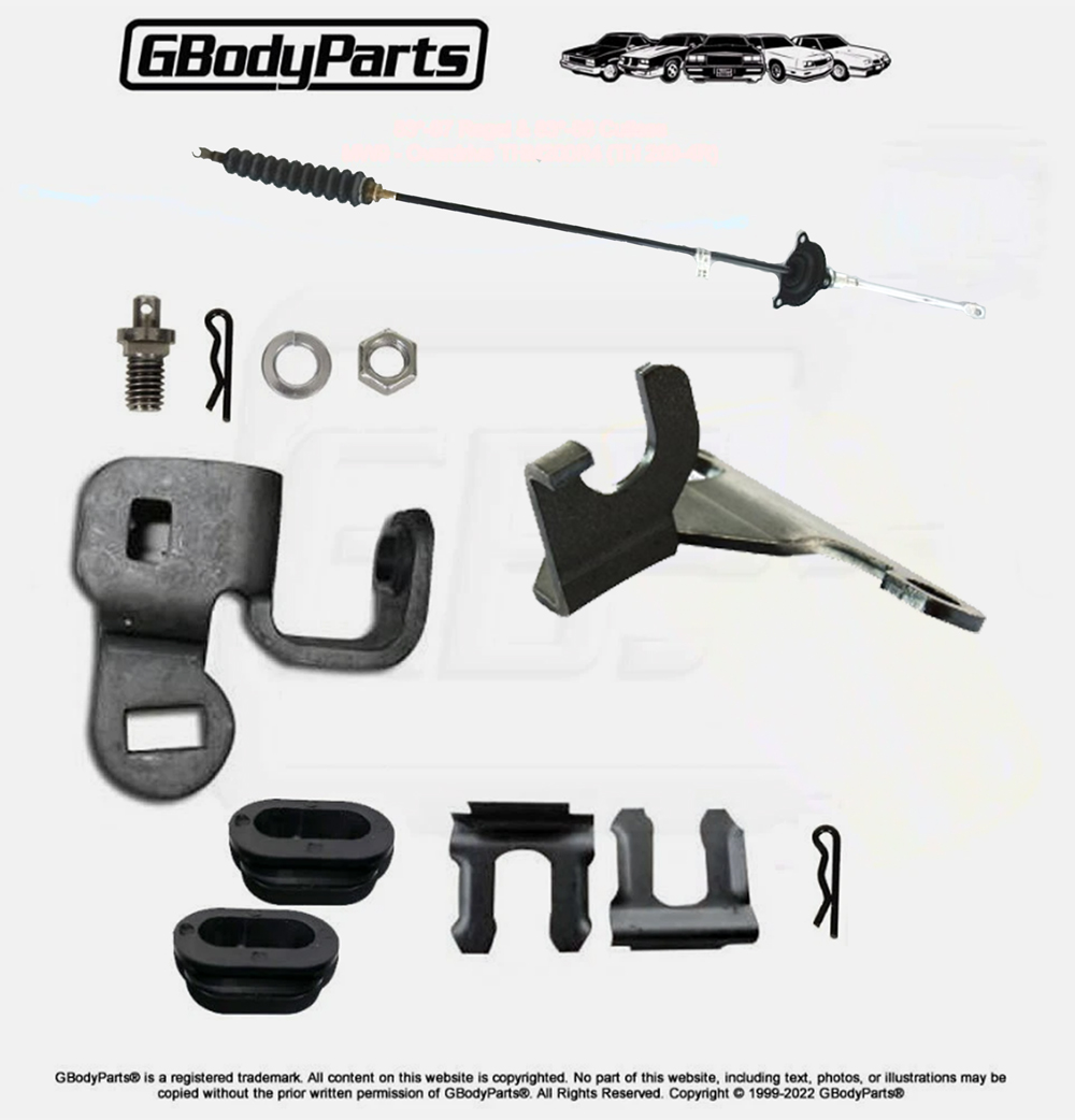 83-84 Hurst Olds 2004R Lightning Rod Transmission Gear Selector Bracket Shifter Cable KIT