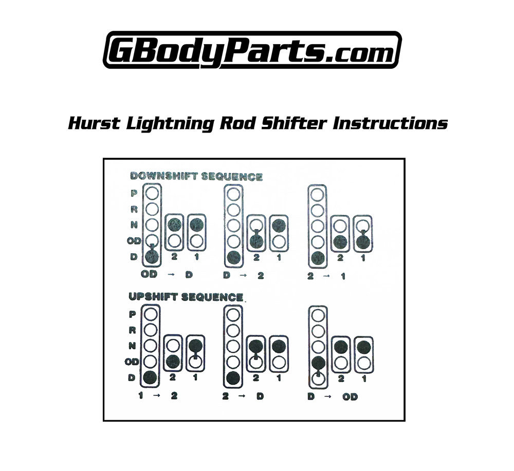 Hurst Lightning Rod 4 speed Shifter Instructions Booklet