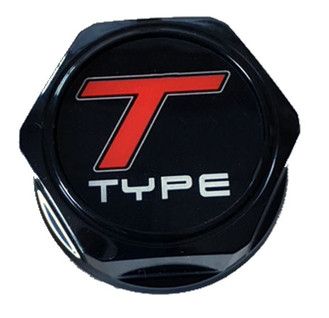 T-Type Center Cap Set with Domed Epoxy Emblem Inlay for Hex Cap