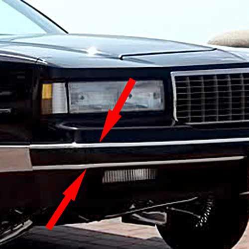 1986-1988 Monte Carlo LS front and rear bumper cover chrome molding strip set
