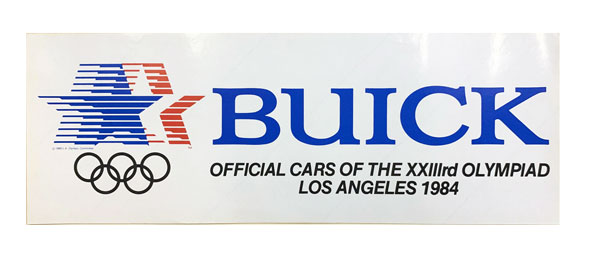 1984 Buick Official Car/Los Angeles Olympics Tag-NOS