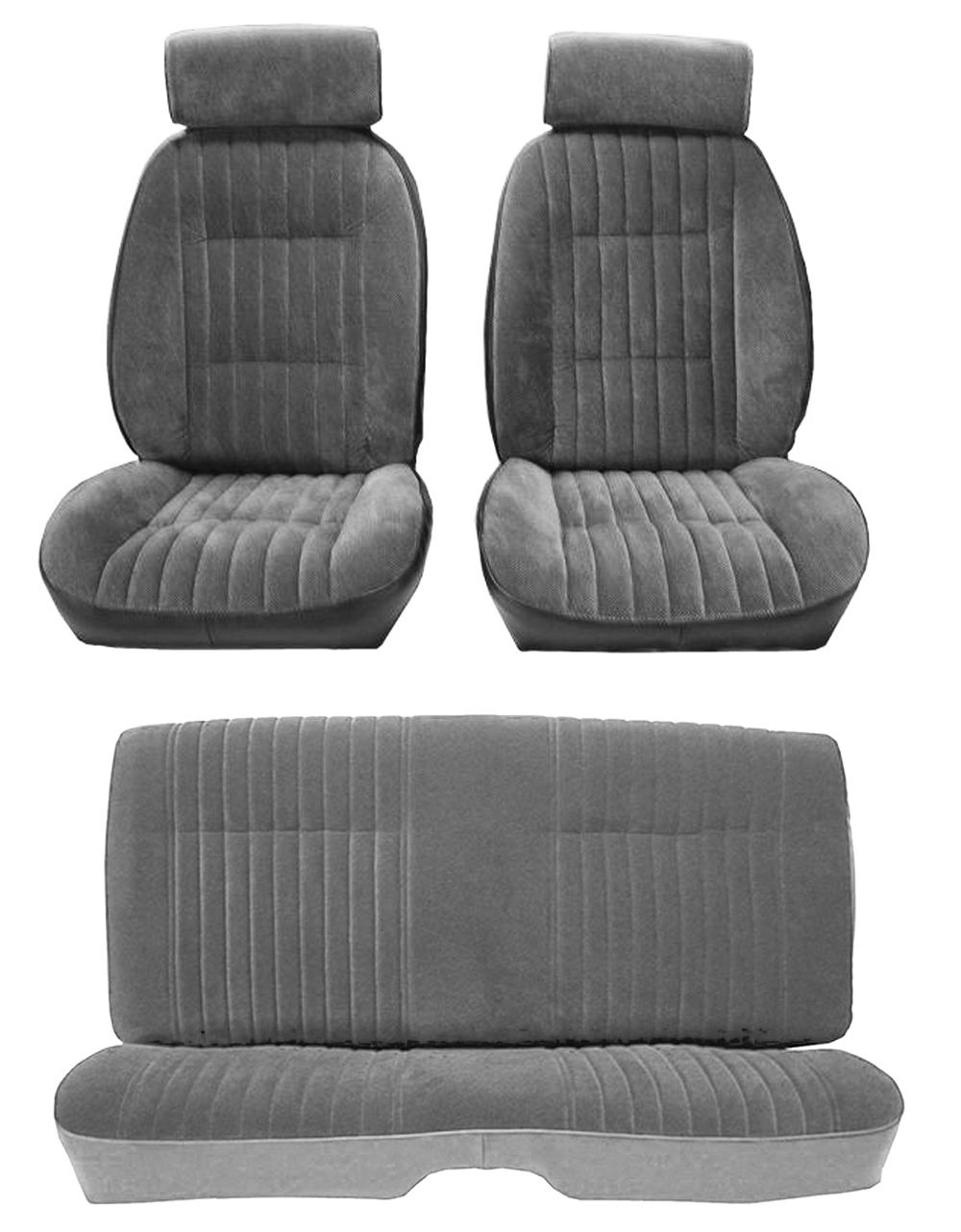 81-88 Monte Carlo SS Front Bucket and Rear Seat Covers Gray Vinyl