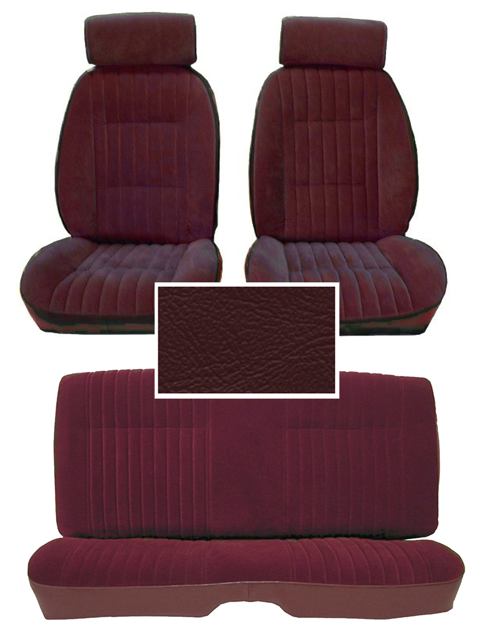 81-88 Monte Carlo SS Front Bucket and Rear Seat Covers Maple Vinyl