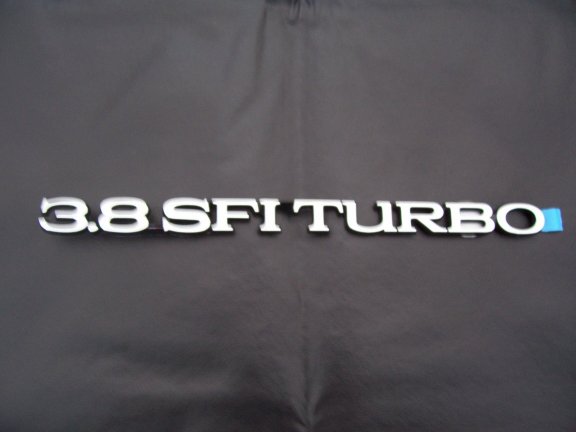 3.8 SFI Turbo - ALL CHROME Turbo T, T-Type Trunk Lid Emblem