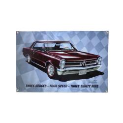 1965 GTO Burgundy 3 deuces 4 speed 389 BANNER 2 foot x 3 foot