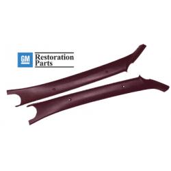 GM Interior A Pillar Moldings Driver and Passenger Side Set 1600 Maple Red