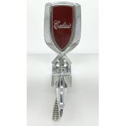 1978-80 Red Oldsmobile Calais Stand Up Hood Header Panel Ornament Emblem GM #22508016