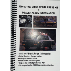 1986 & 1987 Buick Regal Press Kit & Dealer Album Information Booklet