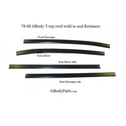 Stainless T-top Front Weatherstrip Retainer Strips