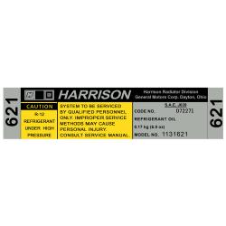 1986-87 Grand National 89 TTA A/C Compressor Label Decal