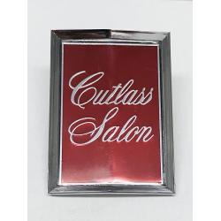1978-79 Cutlass Salon Header Panel Emblem Metal GM part number # 560645