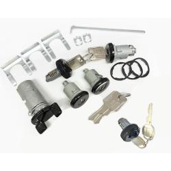 86-88 Monte Carlo SS Black Ignition Switch with Keys and Black Door, Trunk and Glove Box Lock Set