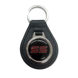 80's Style Key Chain Ring Holder, "SS" Red