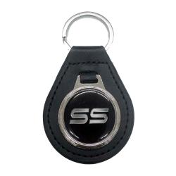 80's Style Key Chain Ring Holder, "SS" Silver