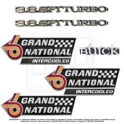 1987 GRAND NATIONAL INTERCOOLED BUICK 3.8 SFI Turbo Hood Fender Trunk Emblem SET