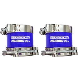 Silicone Air Intake Set 4" with Clamps BLUE
