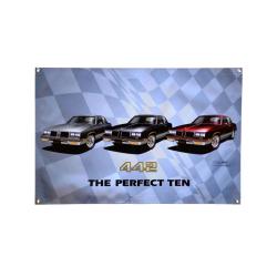 1985-1987 OLDSMOBILE 1986 442 3 Car Gray, Black and Red BANNER 2 x 3