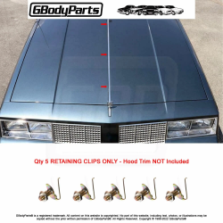 81-88 Cutlass Center Hood Trim and Hood Molding Clips